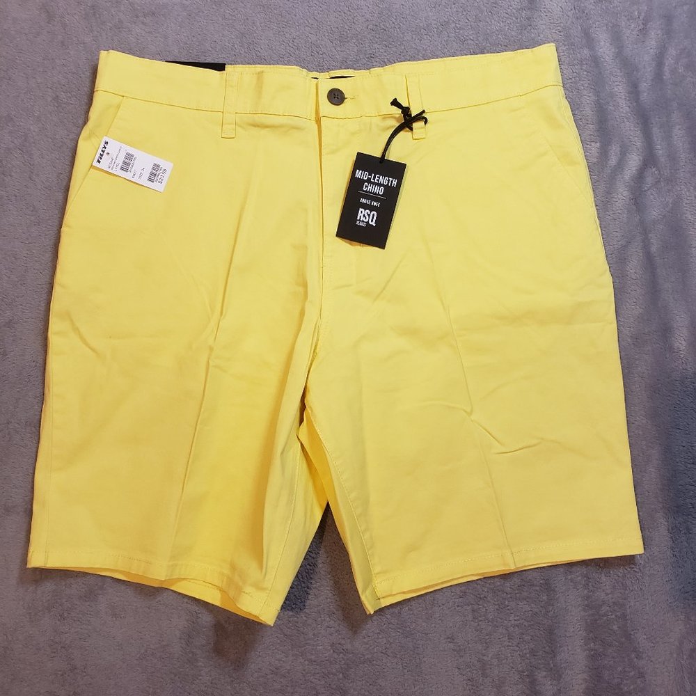 NWT RSQ yellow mid length chinos 34"